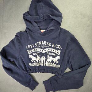 Levi's Navy Blue Cropped Hoodie